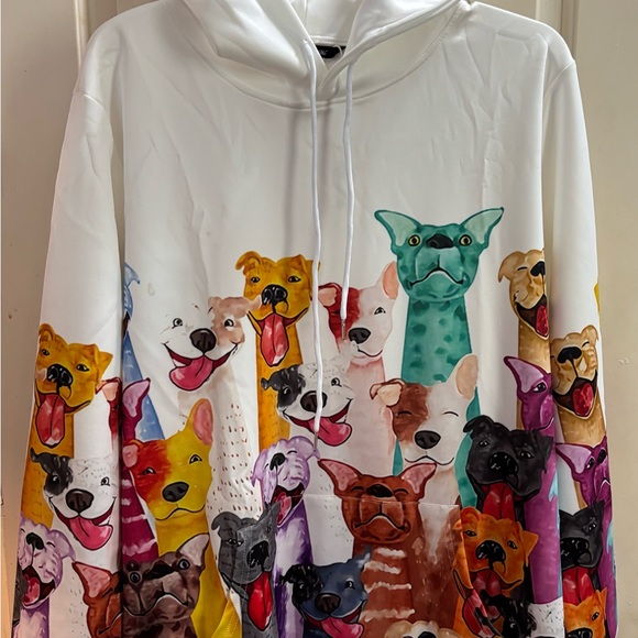 Shall We Tops - Colorful Dog Print Women's Hoodie